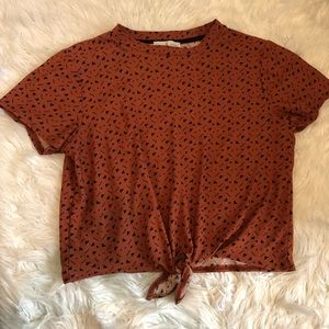 New & Next Womens Crop Top Burnt Orange Size L Shirt